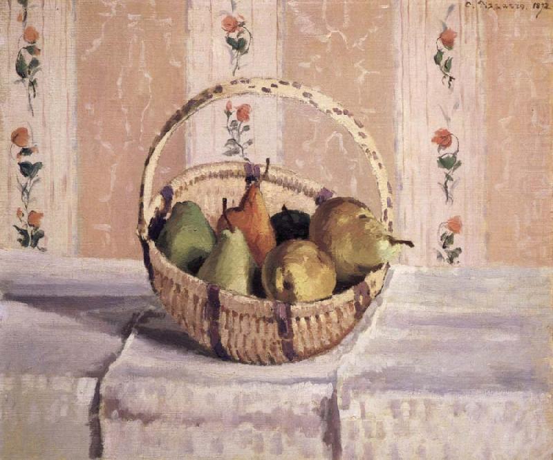 Camille Pissarro apples and pears in a round basket oil painting picture